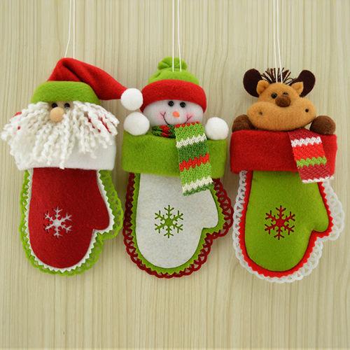 圣诞老人麋鹿装饰挂件 圣诞节日用品手套公仔图片